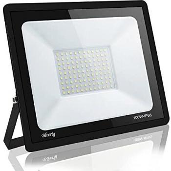 focos led exterior,Blivrig100W LED Foco Exterior de alto brillo,10000LM Impermeable IP66 Proyector Foco LED, Led Foco Exterio para Patio, Camino, Jardín