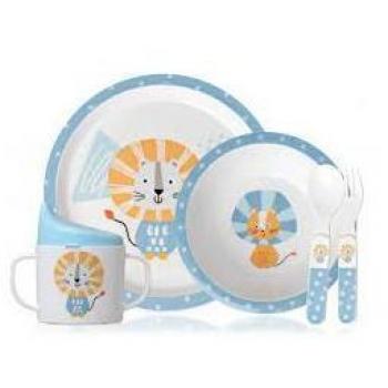 Set Vajilla Kiokids 5 Piezas León Azul