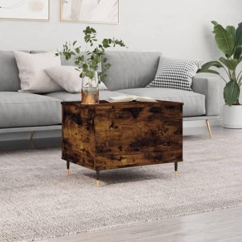Mesa de centro de roble ahumado 60x44,5x45 cm madera multicapa y contrachapada Vidaxl Marrón