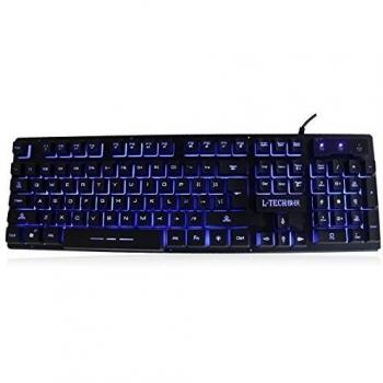 L-TECH V60 3 Retroiluminada LED Color Pro teclado con cable USB