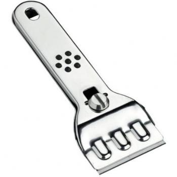 WENKO Rasqueta para vitrocerámicas Profi acero fino inoxidable - para cocinas de vidriocerámica, Acero inoxidable, 4.5 x 1.5 x 13 cm, Cromo brillante