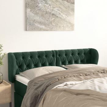 Cabecero de terciopelo verde oscuro 163x23x78/88 cm Vidaxl