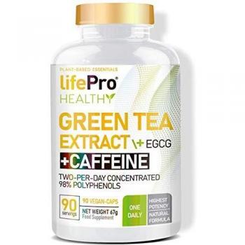Life Pro Green Tea + EGCG + Caffeine 90 Vegancaps 98% Polyphenols | Té Verde Vegano con Cafeína, EGCG y un 98% de Polifenoles | Antioxidante que ayuda al sistema inmunológico