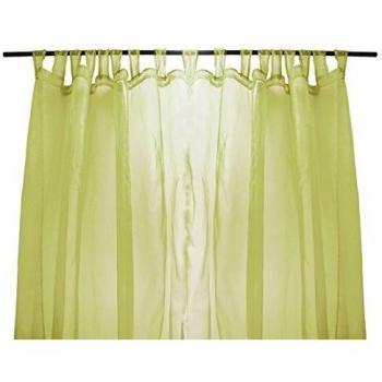 Cortina irisada con colgadores 280x250 cm anís y plata