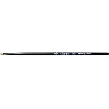 Vic Firth American Classic 5BB - Baquetas, Nogal Americano, Punta de Madera, Color Negro