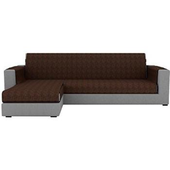 Eiffel Textile París Chaise Longue Cubre sofá Brazo Izquierdo, Algodón, Marrón, 280 x 195 x 2 cm