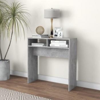Mesa consola de madera de ingeniería gris 78x30x80 cm