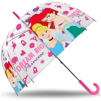 Paraguas Infantil Automático Transparente Princesas Disney 45cm