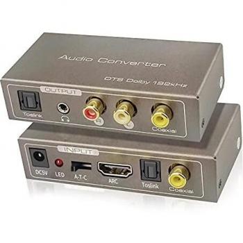 Conversor de Audio Multifunción 192 kHz, HDMI ARC o Toslink
