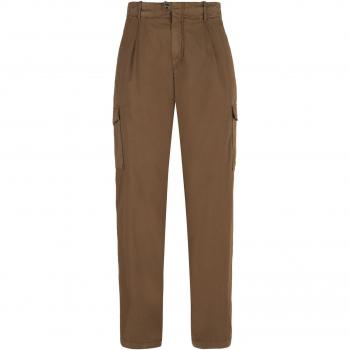Herno Men's Cotton Cargo Trousers in Beige, Size Small, PT000040U13172 Color 7730T02; Herno Wide Trousers for Men in Green, Size Medium