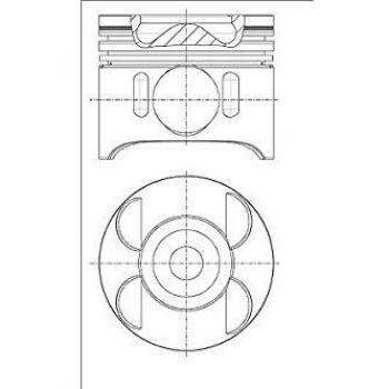 Pistón NÜRAL 87-433407-00 - Pistón de alta calidad, fabricado en aluminio, diseñado para motores de vehículos, con un diámetro específico y tratamiento térmico para mayor durabilidad
