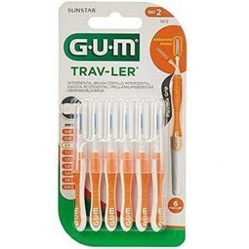 Cepillo Interdental de Viaje GUM Trav-Ler Antibacterial Ultrafino 0,09mm 6 Unidades