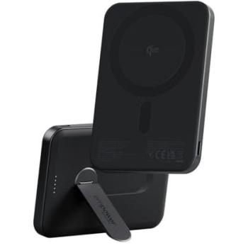 Powerbank PanzerGlass Empower 5000mAh con soporte giratorio, 20W, Negro