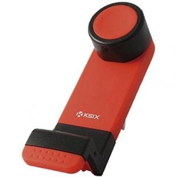 Ksix B9000SU06RJ - Soporte coche universal con rejilla hasta 6.3 para smartphones, rojo