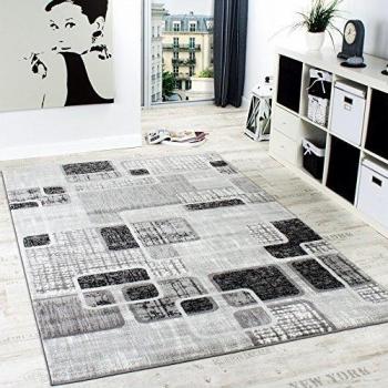 Alfombra De Diseño Para Sala De Estar Con Estilo Retro Shabby Chic Gris Crema, Grösse:240x340 cm