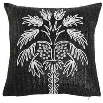 Cojín Home ESPRIT Blanco Negro Palmera 42 x 15 x 42 cm