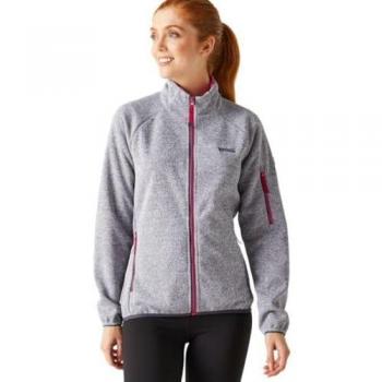 Regatta Women's Ravenhill Full Zip Fleece Jacket - White Flamingo Pink Seal Grey