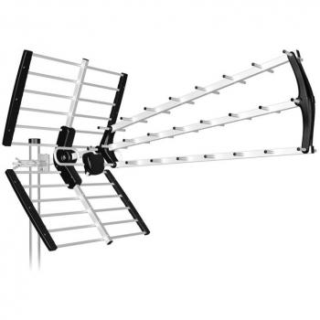 Antena JULIUS TV UHF TDT Triple Plegable 18dB LTE700 Negra