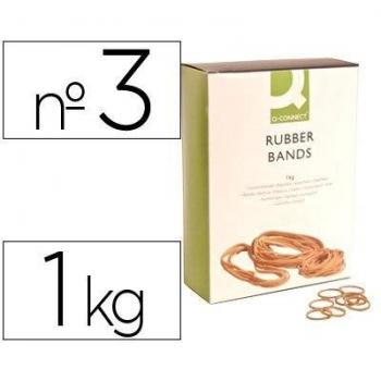 Caja Gomillas elasticas q-connect 1 Kg numero 3 30 x 2 mm.