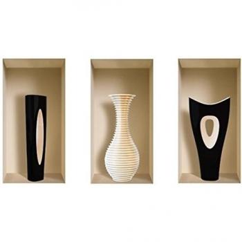 3D efecto TecGadgets floreros de pegatinas reutilizables fáciles de aplicar 22 x 45 cm 322