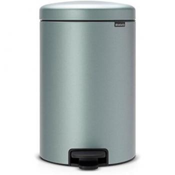 Brabantia Cubo de Basura con Pedal, Acero Inoxidable, Menta Metalizado, 20 l