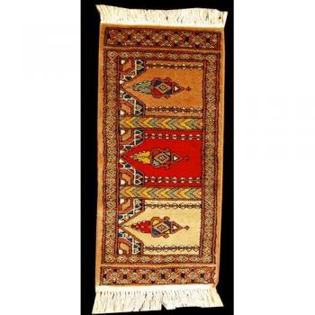 Alfombra Notted Anudada a Mano de Cachemira Original con Certificado - 65x31 cm