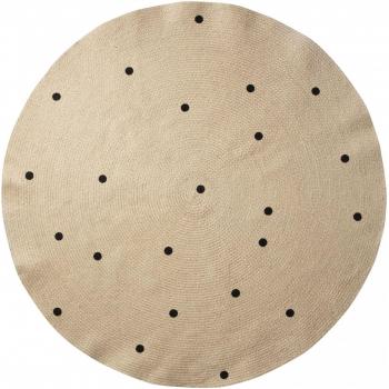 Ferm Living Jute Black Dots - Alfombra Grande Natural/Negro/Redondo/Ø 130cm