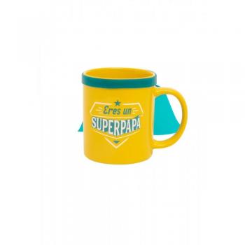 Taza con Capa Eres un Super Papá - Día del Padre, 15x12x18 cm
