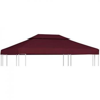 vidaXL 2-Tier Gazebo Top Cover 310 g/m² 4x3 m Bordeaux