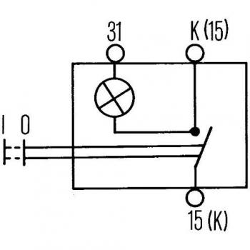 HELLA 6ED 004 778-031 Interruptor - S07 - Accionamiento por cable - Número de conexiones: 3 - atornillado - Interruptor on/off - Calibre diámetro: 14.5mm - iluminación interruptor: naranja