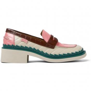 CAMPER Twins - Loafers for Women - Grey, Burgundy, Pink, size 37/7, Smooth leather