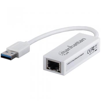 Manhattan USB 2.0 Fast Ethernet Adapter 10/100 Mbps Network (Hi-Speed USB RJ45 White)