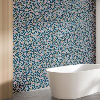 Papel pintado panorámico mosaicos 52x1000cm Hexoa