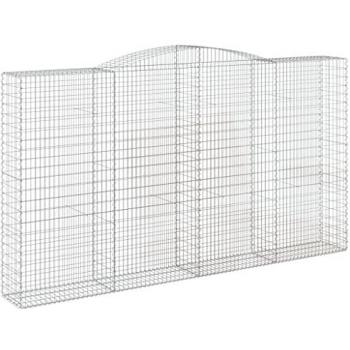 Cestas de gaviones forma de arco hierro 10 uds 400x50x220/240cm Plateado