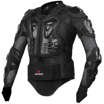 Zyurong - Chaqueta de protección para motocicleta o bicicleta, diseño de armadura biónica, color negro