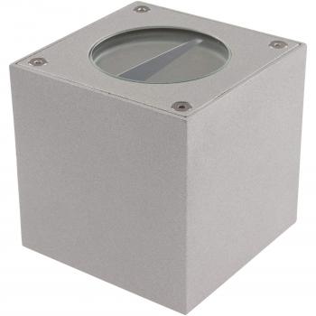 Aplique LED para exterior Jarno, 9 cm, plata, aluminio, diseño moderno y resistente al agua