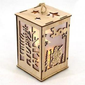 Farolillo colgante navideño con luz blanca de 12x8x8 cm