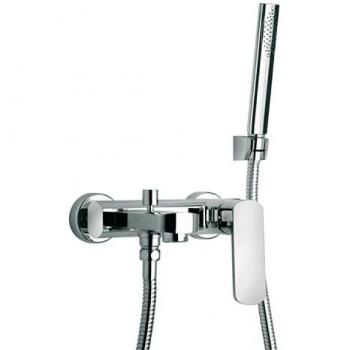 Mezclador de baño externo Paini Ovo 86CR100 con set de ducha fijo en cromo
