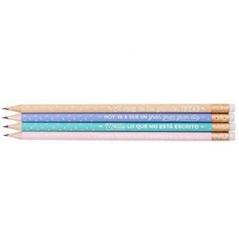 Mr. Wonderful WOA03744 - Pack de 4 lápices con mensaje