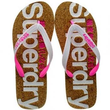 Superdry Cork Flip Flop, Chanclas para Mujer, Blanco