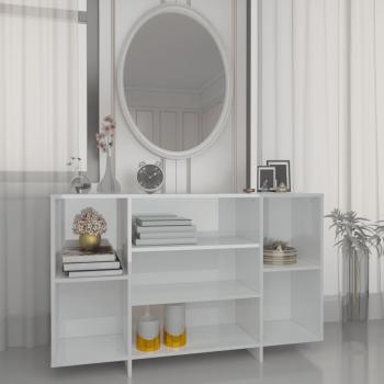 Aparador blanco pulido 120x30x75 cm en aglomerado brillante