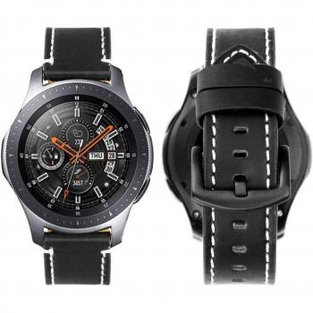 iBazal Gear S3 Frontier Classic Correa Cuero Piel 22mm Pulseras Bandas Compatible con Galaxy Watch 46mm,Huawei GT/2 Classic/Honor Magic,Ticwatch Pro,Amazfit Hombres