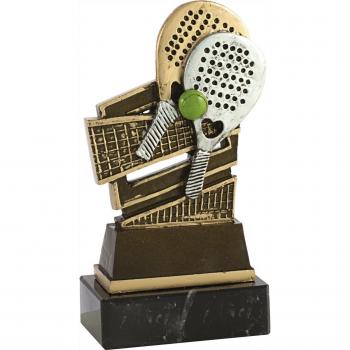 Art-Trophies TP444 Trofeo Raqueta de Pádel, Dorado, 19 cm