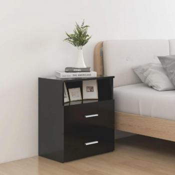 Mesitas de noche 2 unidades aglomerado negro 50x32x60 cm, Blanco, Negro, Roble Sonoma y más, Mesita habitación dormitorio para Salón, Estudio, Moderno Mesa Auxiliar