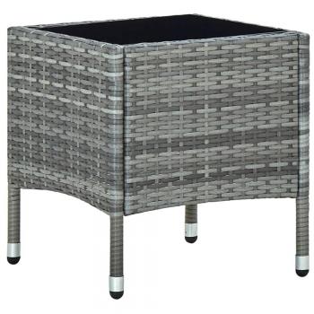 vidaXL Garden Table Grey 40x40x45 cm Poly Rattan