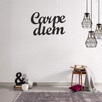 Homemania - Decoración de pared, acero, 50 x 0,15 x 38 cm, color negro