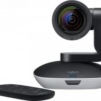 Logitech PTZ Pro 2 Camera - Features: 1080p HD video quality, 90-degree field of view, remote pan/tilt/zoom capabilities, USB plug-and-play connectivity, compatible with major video conferencing platforms, built-in