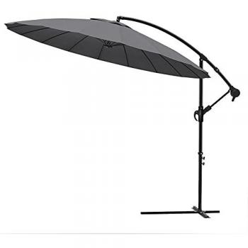 Sombrilla Jardín Excentrica 3M con Funda Protectora y Protección UV, Gris - Vounot