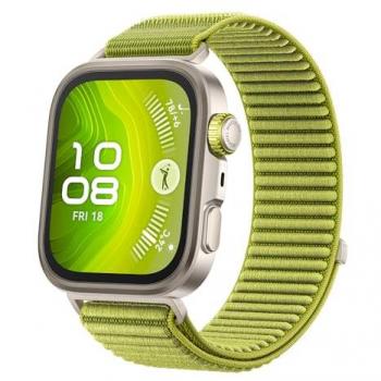 Huawei Watch Fit 4 Pro - Smartwatch de 40 mm con pantalla AMOLED de 1.82, GPS, ECG, NFC, cristal de zafiro y titanio, correa de nylon verde, hasta 10 días de batería,