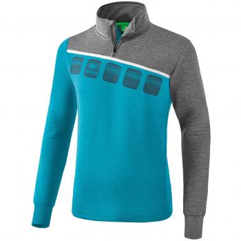 Erima Drive 5-C Sweatshirt Oriental Blue Melange / Grey Marl / White XL Male